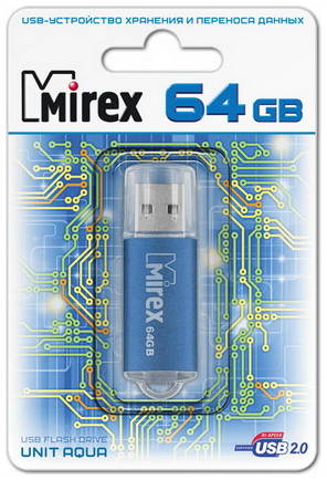 Флешка MIREX Unit 64ГБ Blue (13600-FMUAQU64) 965844467054234