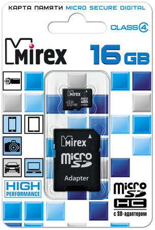 Карта памяти MIREX Micro SDHC 16GB 13613-ADTMSD16 965844467054251