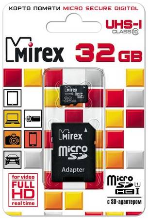 Карта памяти MIREX Micro SDHC 32GB 13613-ADSUHS32 965844467054253