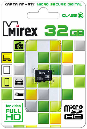Карта памяти MIREX Micro SDHC 32GB 13612-MC10SD32 965844467054254