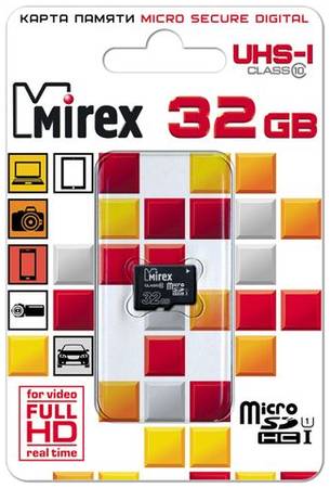 Карта памяти MIREX Micro SDHC 32GB 13612-MCSUHS32