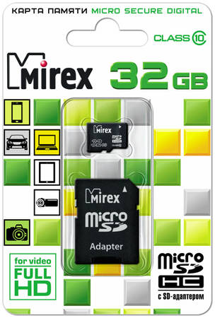 Карта памяти MIREX Micro SDHC 32GB 13613-AD10SD32 965844467054259