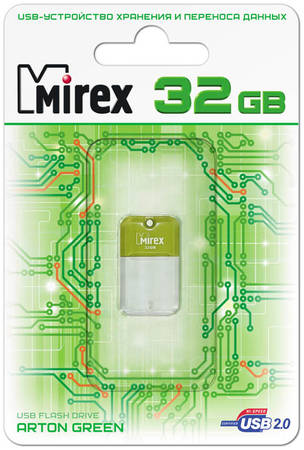 Флешка MIREX Arton 32ГБ White/Green (13600-FMUAGR32) 965844467054288