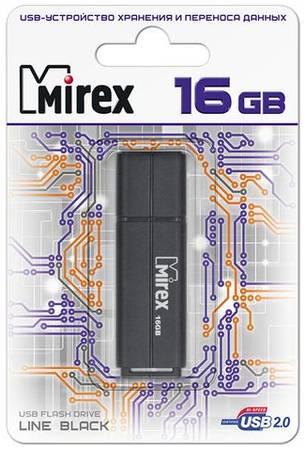 Флешка MIREX Line 16ГБ Black (13600-FMULBK16) 965844467054759
