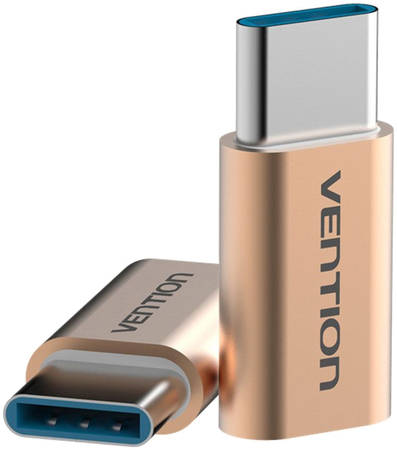 Переходник Vention USB Type C M/USB 2.0 micro B 5pin F, золотой (VAS-S10-G) 965844467071465