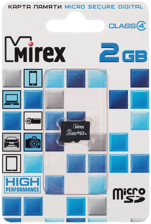Карта памяти Mirex Micro SDHC 13612-MCROSD02 2GB