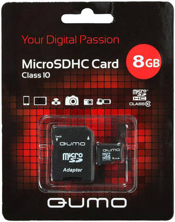 Карта памяти QUMO Micro SDHC QM8GMICSDHC10 8GB 965844467072990