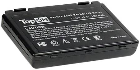 TopON Аккумулятор для ноутбука Asus K40, K50, K51, F52, F83, P50, P81, X65, X70, X8, PR