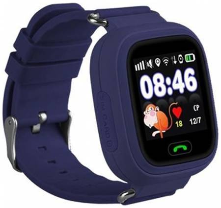 Детские смарт-часы Smart Baby Watch Q90 с телефоном и GPS трекером Dark Blue/Blue 965844467093201
