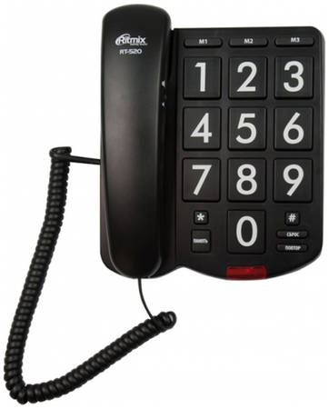 Проводной телефон Ritmix RT-520 черный 965844467139433