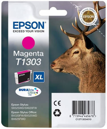 Картридж для струйного принтера Epson T1303 (C13T13034012) пурпурный, оригинал 965844467313601
