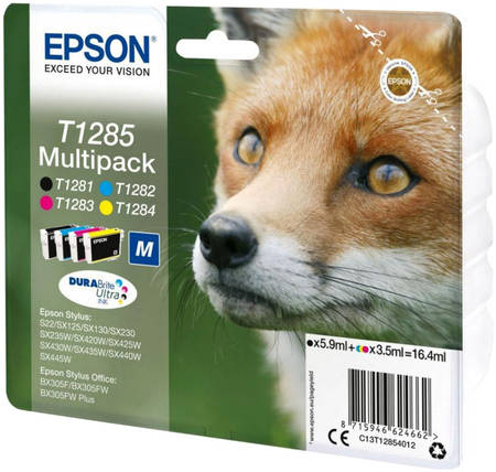 Картридж для струйного принтера Epson T1285 (C13T12854012) цветной, оригинал 965844467313613
