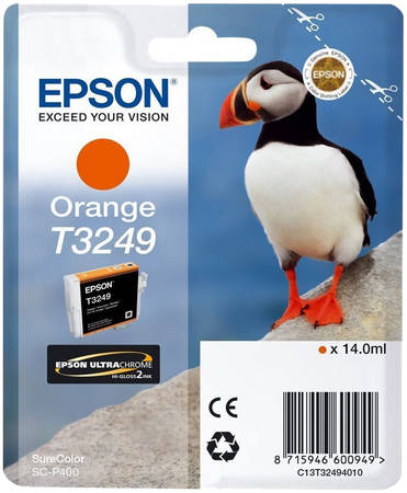 Картридж для струйного принтера Epson T3249 (C13T32494010) оранжевый, оригинал 965844467313617