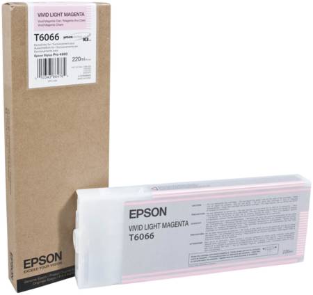 Картридж для струйного принтера Epson T6066 (C13T606600) пурпурный, оригинал 965844467314311