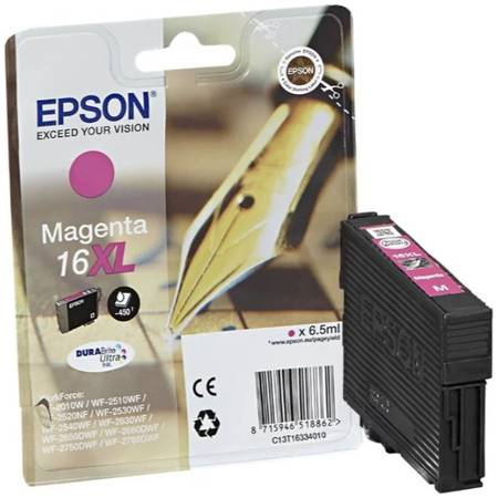 Картридж для струйного принтера Epson C13T16334010, пурпурный, оригинал 16XL 965844467314742