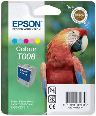 Картридж для струйного принтера Epson C13T00840110, цветной, оригинал 965844467314745