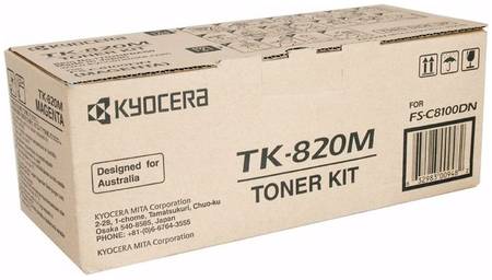 Картридж для лазерного принтера Kyocera TK-820M, пурпурный, оригинал 965844467314836