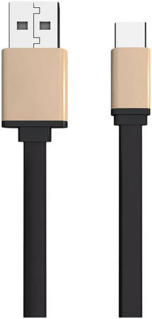 Кабель Akai CE-443B USB Type Cm - USB*2,0 Am, 2,1A, 1 метр, оплётка Black