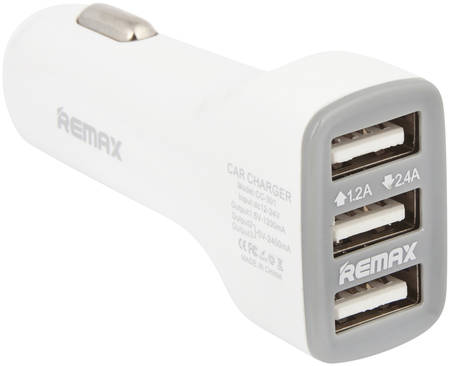 More Choice АЗУ с 3 USB выходами REMAX Car Charger JIAN CC301 ток заряда 3,6А (белое) G22
