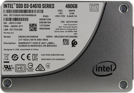 SSD накопитель Intel D3-S4610 2.5″ 480 ГБ (SSDSC2KG480G801) 965844467568126