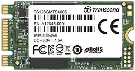 SSD накопитель Transcend MTS400S M.2 2242 128 ГБ (TS128GMTS400S) 965844467568138