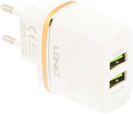 Сетевое зарядное устройство LDNIO DL-AC52, 2 USB, 2,4 A