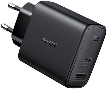 Сетевое зарядное устройство Aukey Swift Mix, 1xUSB; 1xUSB Type-C, 2,4 A, (PA-F3S) black 965844469056396