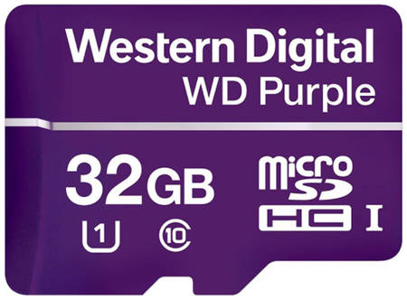 Карта памяти Western Digital Purple WDD032G1P0C Micro SDHC 32GB Purple microSDHC