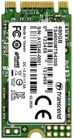 SSD накопитель Transcend MTS420S M.2 2242 480 ГБ (TS480GMTS420S)