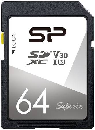 Карта памяти SD 64GB Silicon Power Superior SDXC Class 10 UHS-I U3 V30 100/80 Mb/s 965844469611452