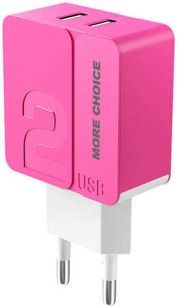 More Choice Сетевое зарядное устройство Morе choicе NC46 2USB 2.4A розовый 965844469710123