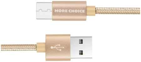 Дата-кабель More choice K11m USB 2.0A для micro USB нейлон 1м Gold
