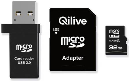Карта памяти Qilive MicroSD Cl 10 UHS-I U1 32Gb