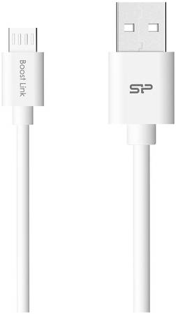 Кабель Silicon Power microUSB-USB для зарядки и синхронизации 1м, пластик, White