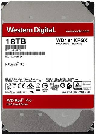 Жесткий диск WD Red Pro 18ТБ (WD181KFGX) 965844469935064