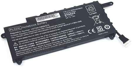 Аккумуляторная батарея для ноутбука HP Pavilion x360 11-n PL02 7.6V 29Wh OEM черная