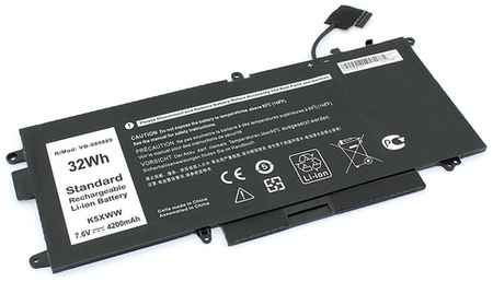 Аккумуляторная батарея для ноутбука Dell Latitude 12 5289 K5XWW 7.6V 4200mAh OEM 965844470397506