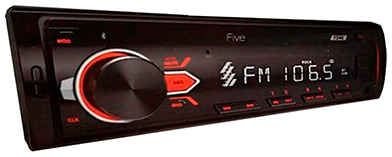 ACV Автомагнитола MP3/USB/SD FIVE F24R FIVE F24R (1din/красная/Bluetooth/USB/AUX/SD/FM/4*50) 965844470504269