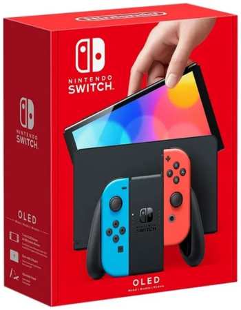 Игровая приставка Nintendo Switch OLED 64 ГБ, неоновый синий/неоновый красный 965844470525721