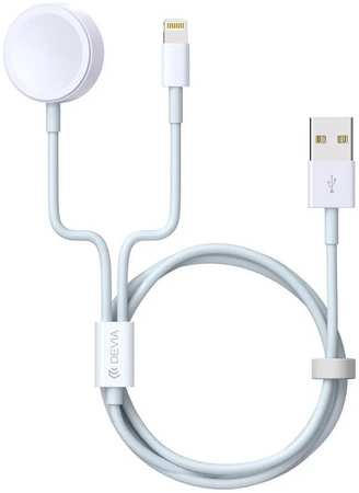 Кабель Devia Smart Series 2 in 1 Apple Watch Charging Cable, белый