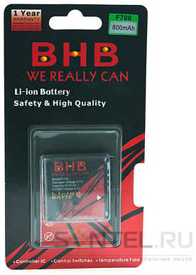 Аккумулятор BHB для Samsung F700 Li-on/800 mAh 965844472120115