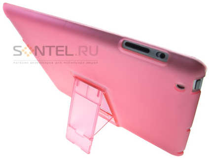 Задняя накладка с подставкой для iPad 2/New iPad розовая тех.уп