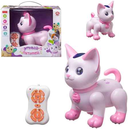Junfa toys Интерактивная игрушка Junfa Котенок розовый на радиоуправлении ZY812269/розовый 965844472250267