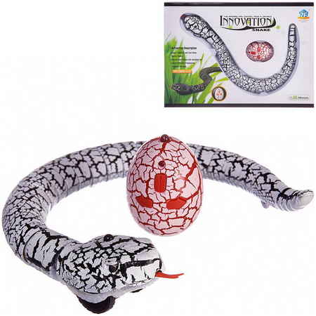 Junfa toys Игрушка Junfa Интерактивные насекомые и пресмыкающиеся Змея белая на ИК управлении 9909A-D/B белая 965844472250840