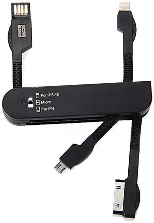 Apple Портативный USB адаптер Noname для смартфонов 4 в 1 (Черный) 965844472269149