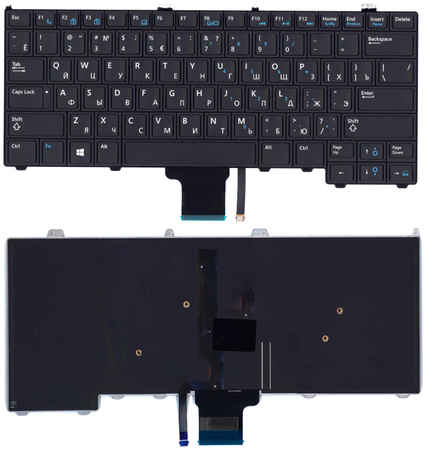 Клавиатура для ноутбука Dell Latitude E7420 черная с подсветкой без указателя 965844473743544