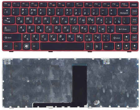 Клавиатура для ноутбука Lenovo V380 черная с красной рамкой 965844473745455