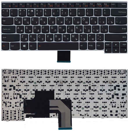 Клавиатура для ноутбука Lenovo V490 V490U V490UA черная с серебристой рамкой 965844473745844
