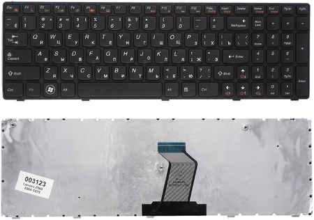 Клавиатура для ноутбука Lenovo IdeaPad Z560 Z565 G570 G770 черная с рамкой 965844473930646