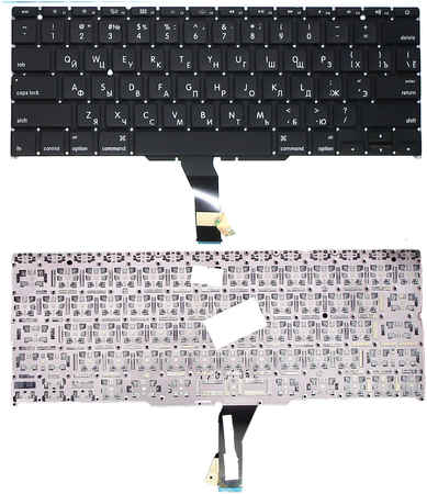 Клавиатура для ноутбука MacBook A1370 2011+ черная с подсветкой, плоский ENTER
